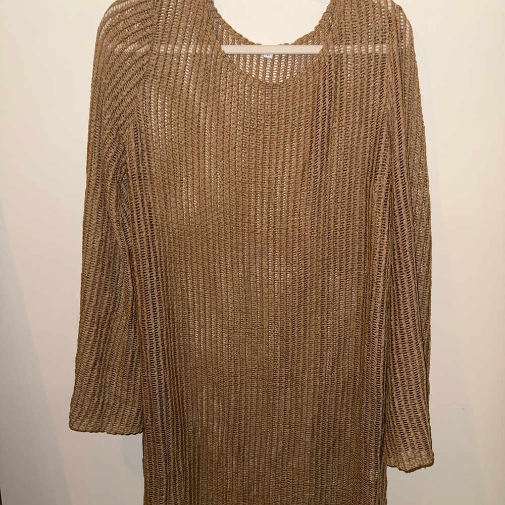 Tan Knit Cover Up Dress